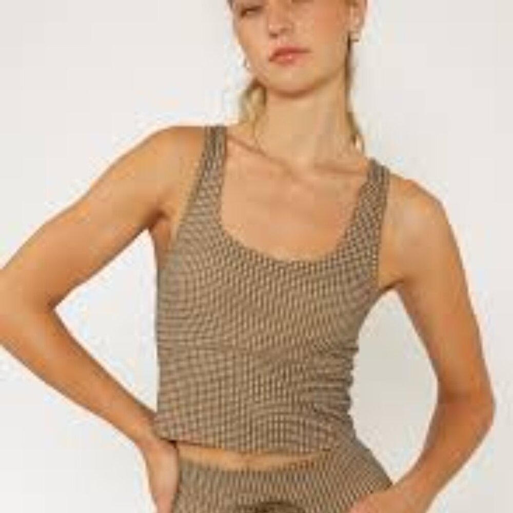 Ali Tank in Olive Gingham